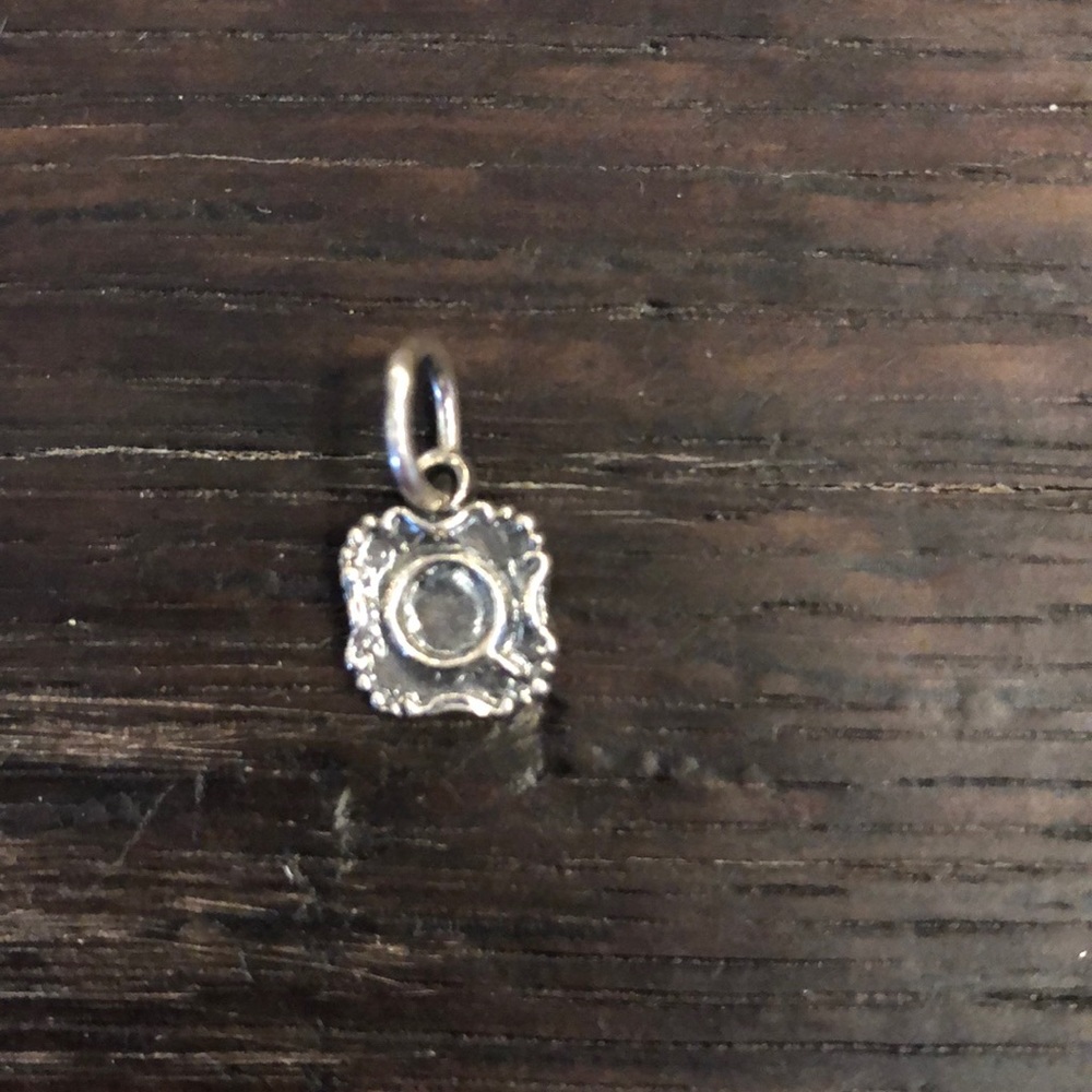 Letter “Q” Crest Insignia Charm Waxing Poetic